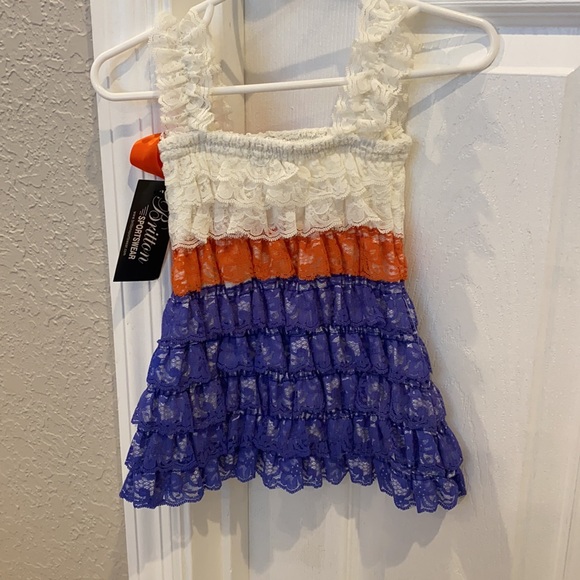 Orange and blue infant dress; 6-12months - Picture 2 of 4